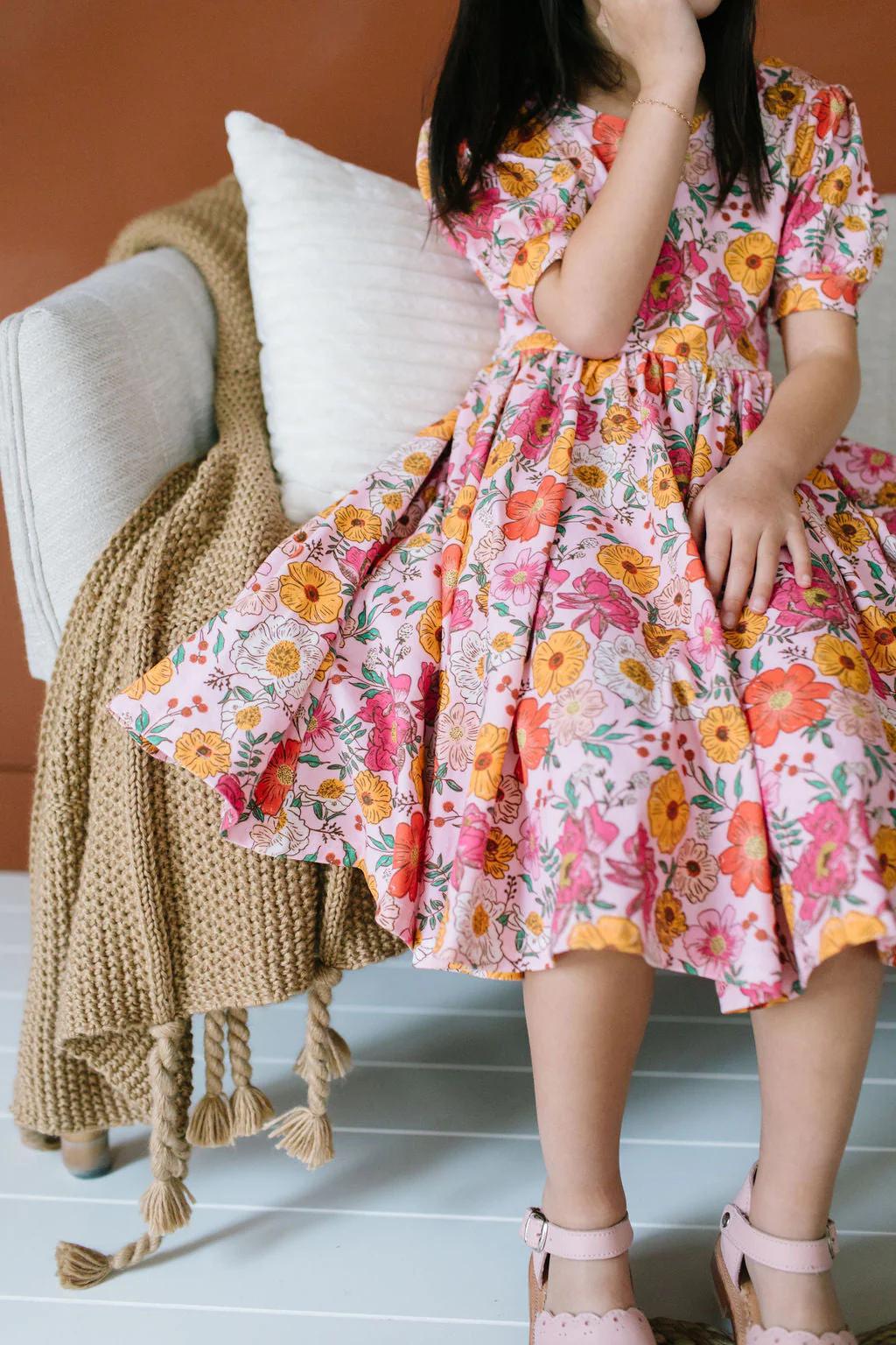 Autumn Garden Puff Dress