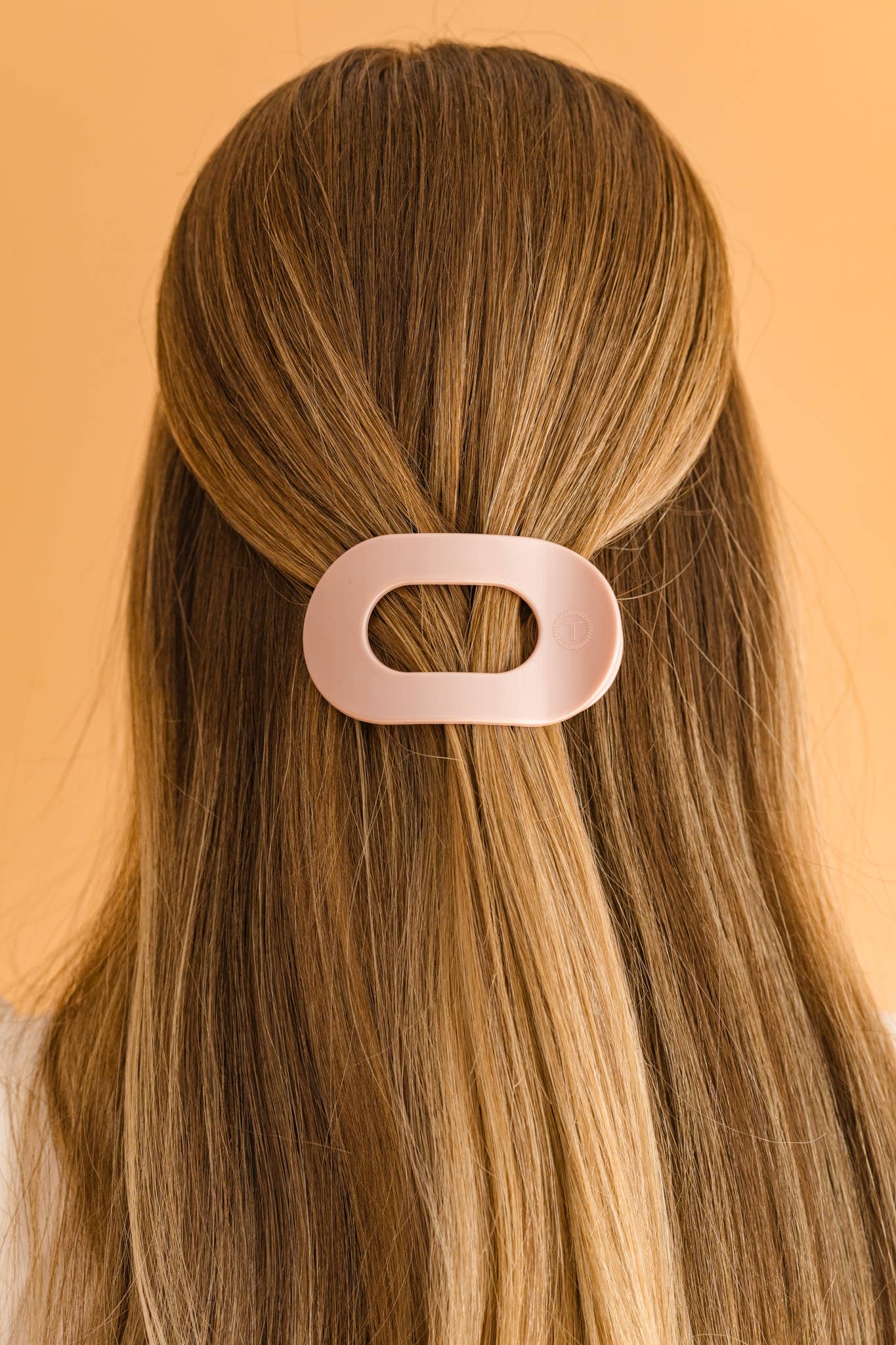 TELETIES - Round Flat Hair Clip | Small | Pearly Pink