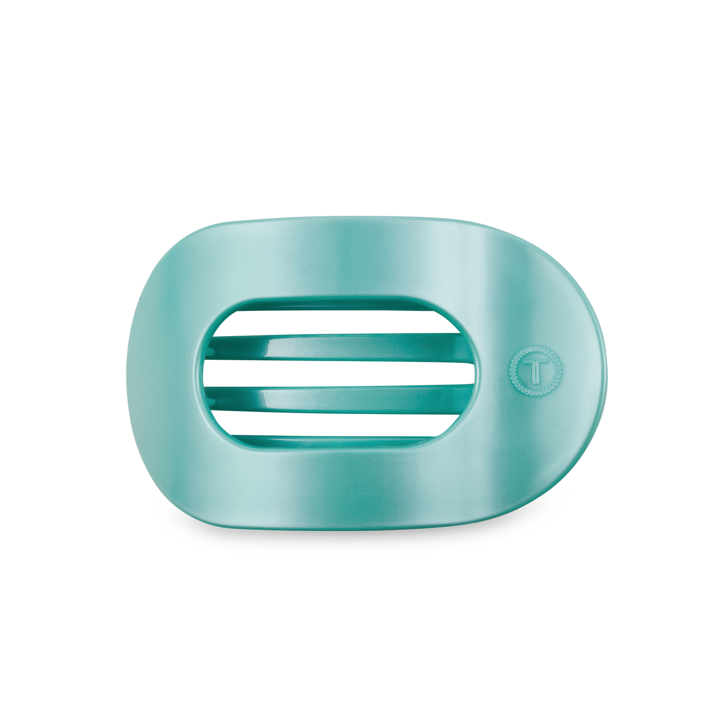 TELETIES - Round Flat Hair Clip | Medium | Totally Turquoise