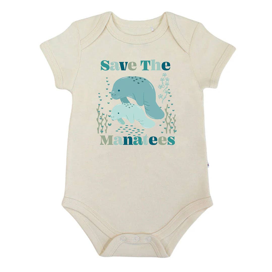 Save the Manatees  Onesie: White/Multi / 3-6M