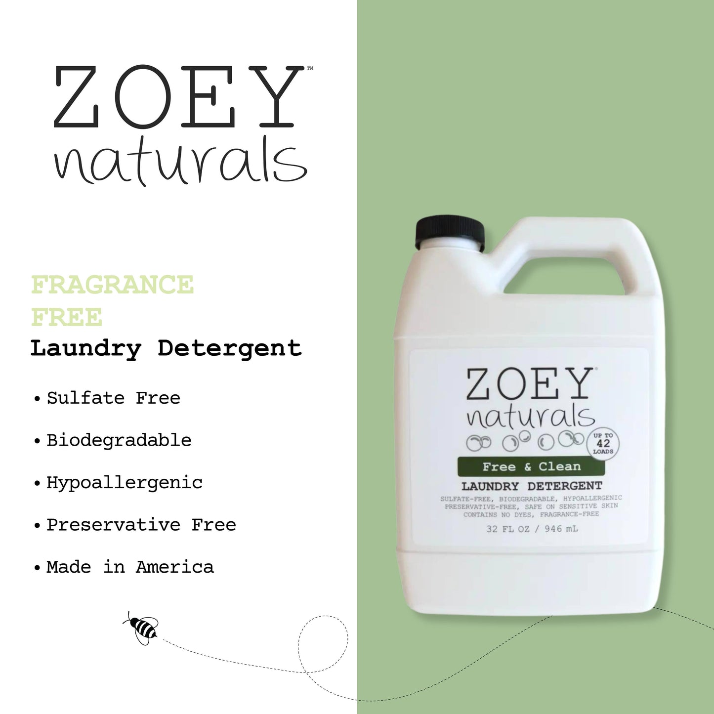 Zoey Naturals Free & Clean Laundry Detergent