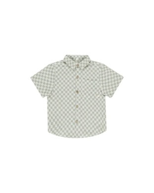 Collared SS Shirt||Sage Check